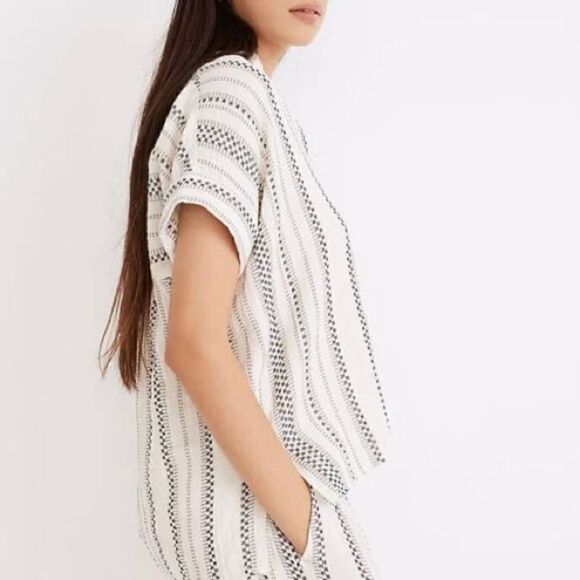 NWOT Madewell Lightspun Lakeline Popover Shirt Jacquard Sz XXS - Picture 3 of 11